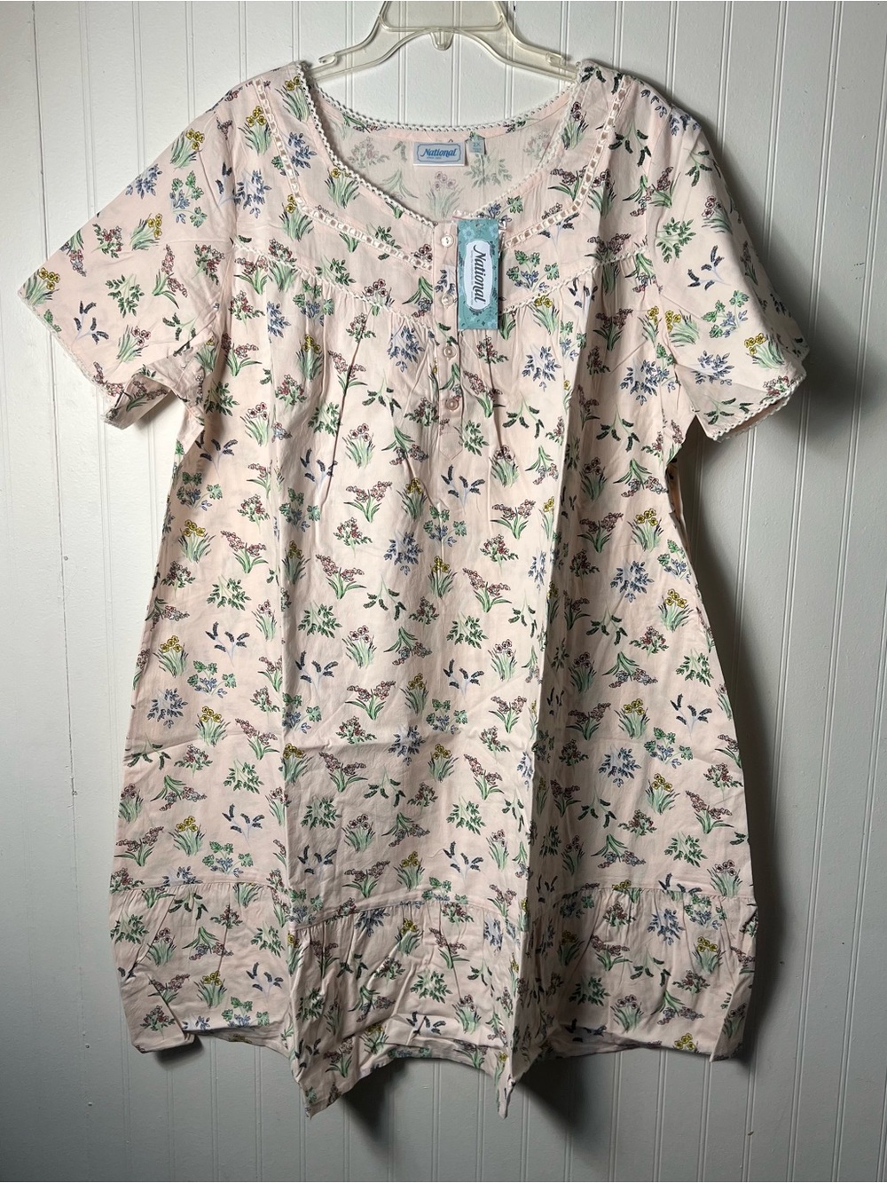 National Floral Patio Cotton Dress Lounger Nightgown Women's Size 2X